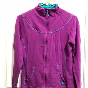 North Face purple and teal zip jacket size medium